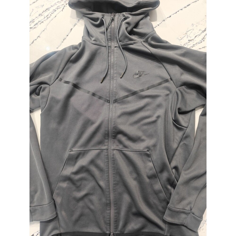 Nike Sportswear Tech Icon Fleece Full Zip Hoodie Gray Black Mens Medium